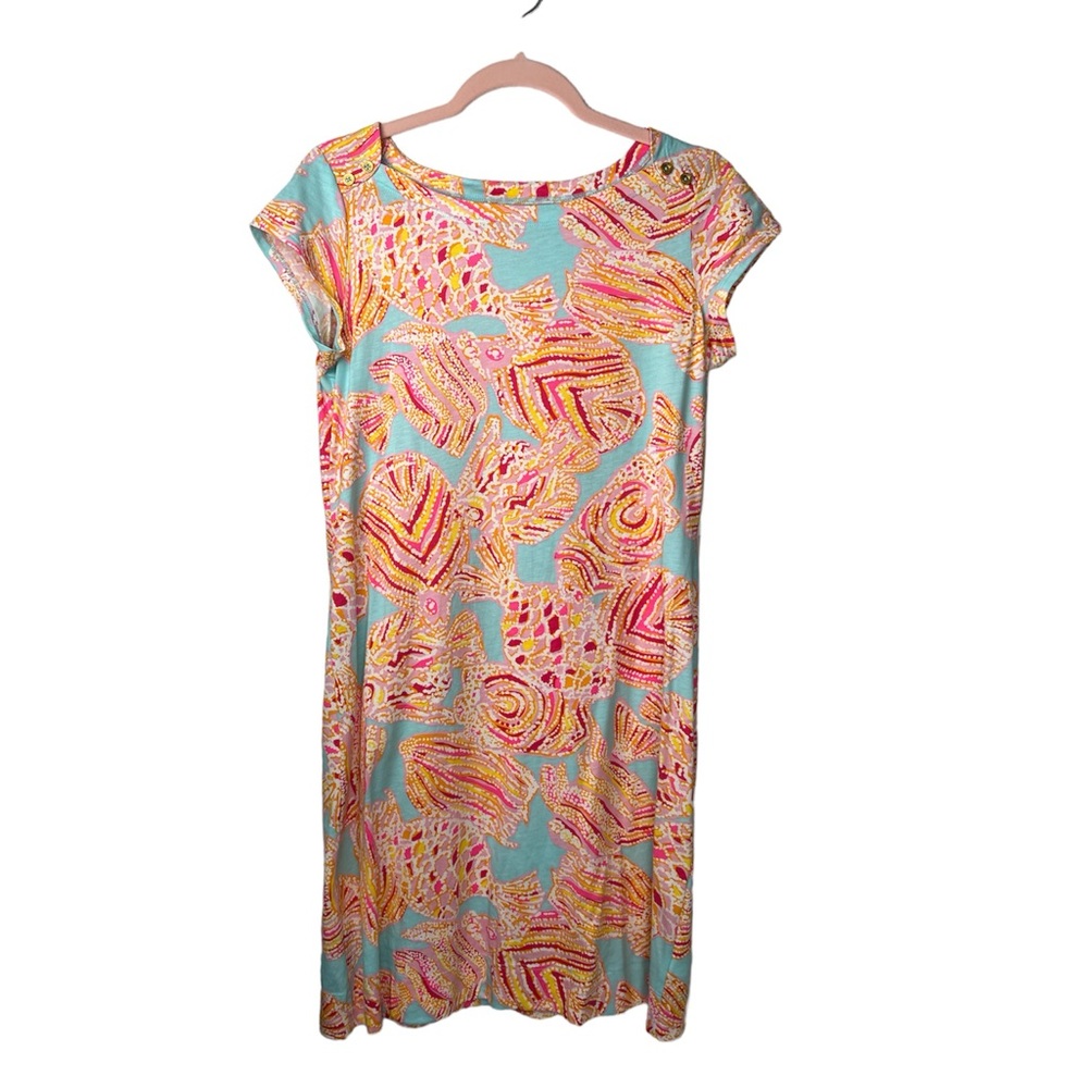 Lilly Pulitzer Women’s Loren Dress Tini Bikini Print Tropical Pima Cotton Small